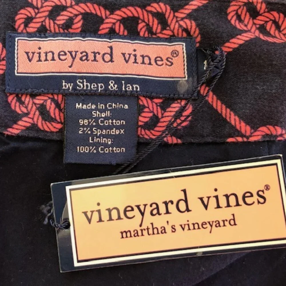 VINEYARD VINES Nautical Rope Navy Pink A Line Skirt 10